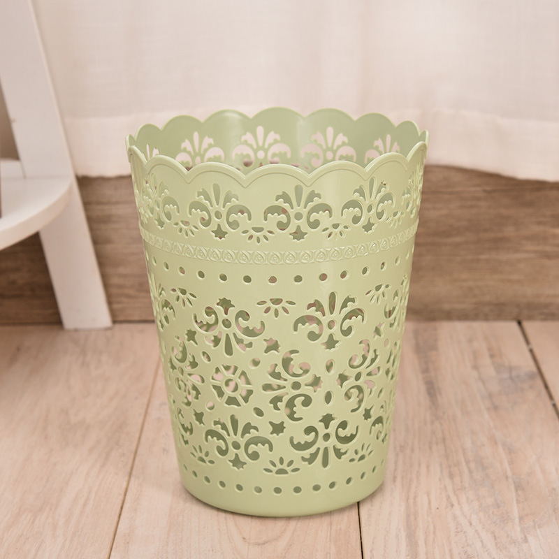 家用客厅塑料垃圾筒镂空卫生间清新垃圾桶无盖纸篓产品图