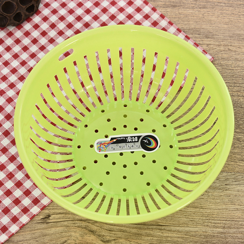 多功能圆形镂空沥水洗菜篮塑料篮子厨房洗菜盆水果篮一件代发包邮详情图3