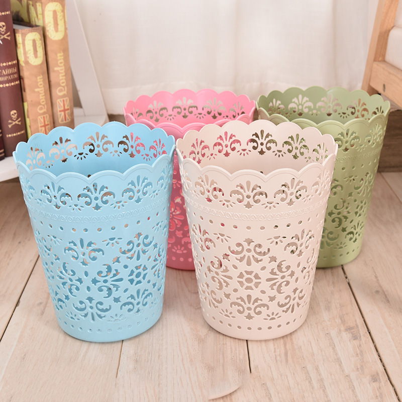 家用客厅塑料垃圾筒镂空卫生间清新垃圾桶无盖纸篓