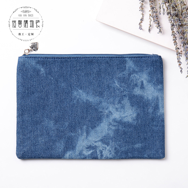 牛仔零钱包女 帆布零钱包简约创意 牛仔布包硬币包零钱包定制