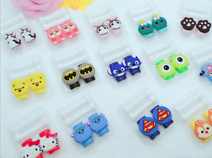 Japan and South Korea cartoon data cable protective cover Headphone cable anti-break protector pvc phone line protective cover blister