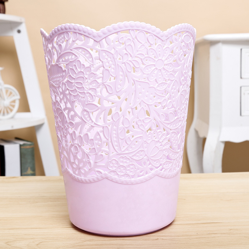 创意家用客厅无盖垃圾桶厨房卫生间卧室厕所 简约塑料筒纸篓细节图