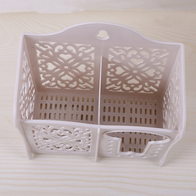 两格镂空沥水筷子筒 pp环保刀叉盒 厨房餐具防霉收纳盒 筷笼