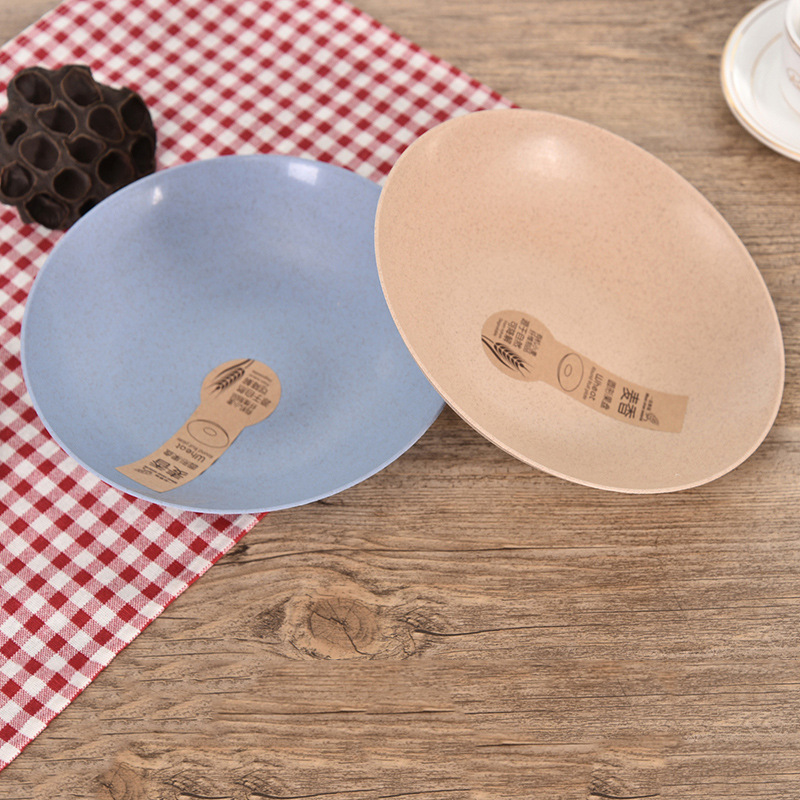 居家麦秸秆加厚耐摔创意水果托盘茶盘 塑料水果盘面包饺子托盘