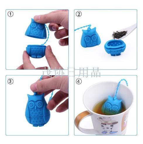 【 Safe Food Grade 】 Owl Creative Tea strainer, Silicone Tea bag, Tea Brewing Tool, Magic Tea Strainer