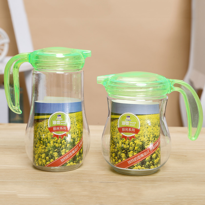 茶花油壶 防漏玻璃厨房家用塑料酱油瓶醋壶大号小号油瓶图