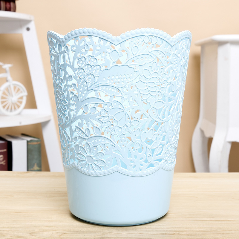 创意家用客厅无盖垃圾桶厨房卫生间卧室厕所 简约塑料筒纸篓产品图