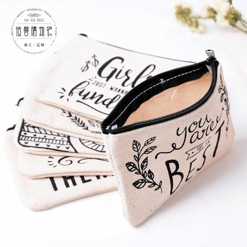 韩版零钱包女 帆布零钱包简约创意 硬币包零钱包定制
