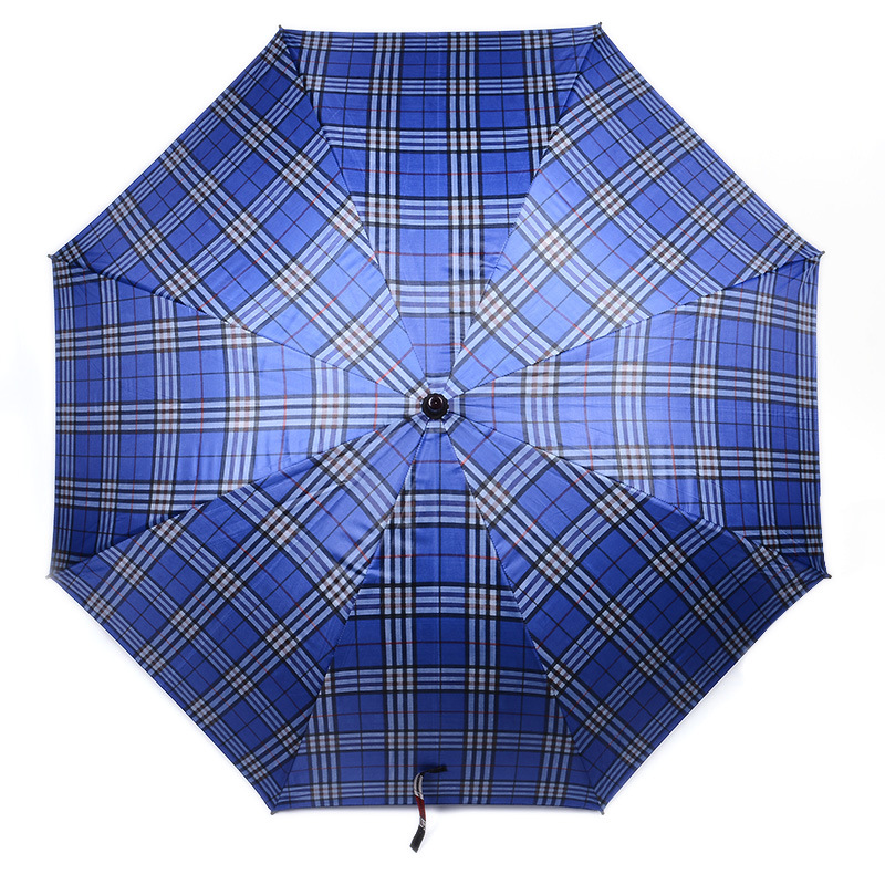 义乌好货 商务高尔夫伞户外自动长柄伞格子英伦男士创意晴雨伞图