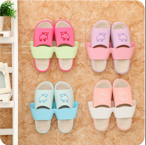 European suction cup plastic slipper rack Small bathroom bathroom wall hanging wall drain living room shoe storage shoe rack
