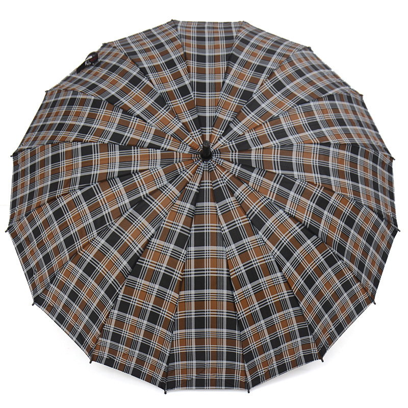 义乌好货 创意格子学生雨伞 16骨自动直杆长柄伞定制新货新款