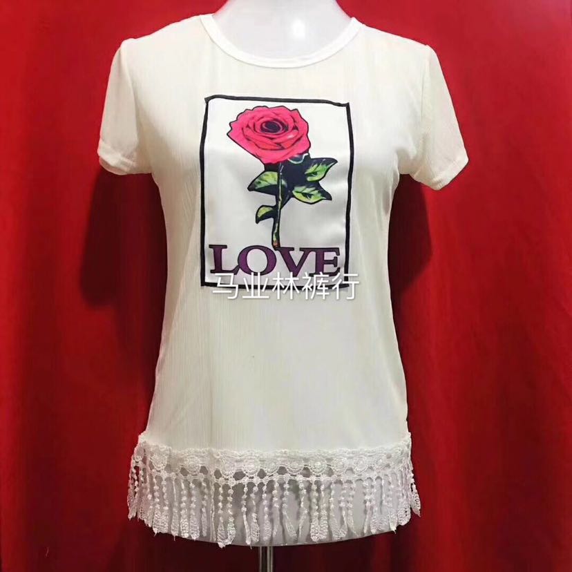 Female beauty bar print short sleeve T-shirt factory direct sale thumbnail
