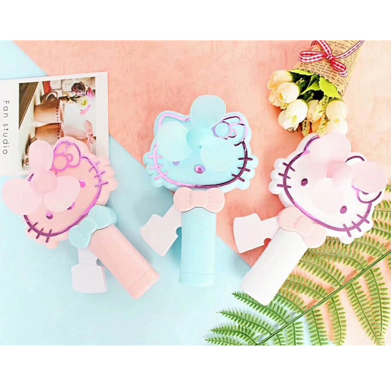 创意卡通迷你手压手动小型风扇 学生宿舍随身便携式手持扇子儿童产品图