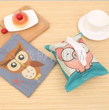 Cloth tissue sleeve cute cartoon paper box Cotton linen tissue bag Tissue box Tissue box Tissue box 22g