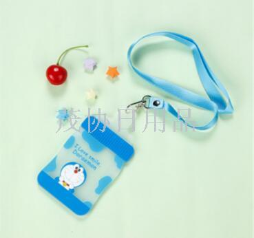 Super cute cartoon bus card case, silicone work access control card case, baby bottle-shaped neck rope, hanging rope Specification image