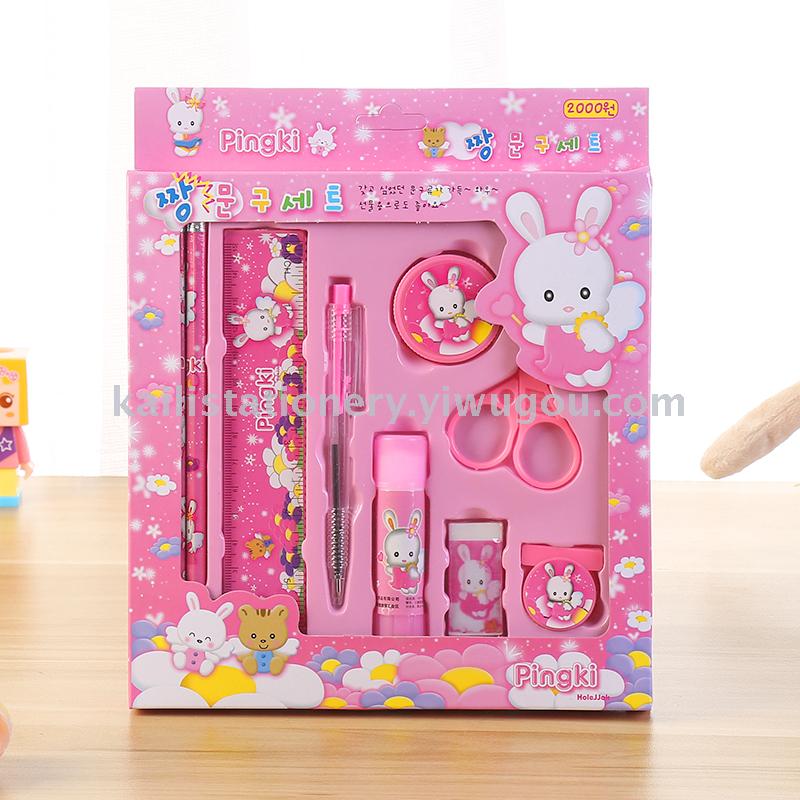 卡通儿童文具套装学习用品生日创意礼品礼盒九件套厂家定制批发细节图