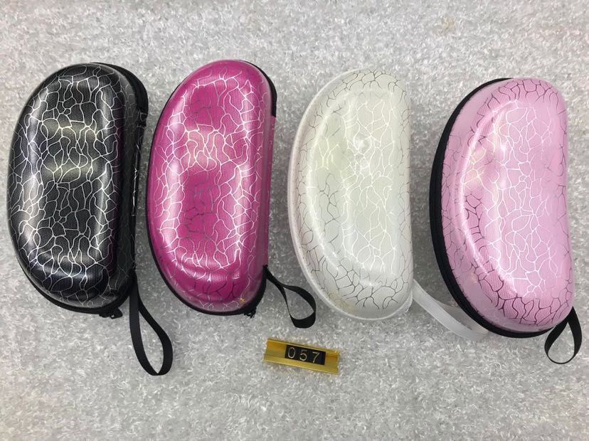 新款眼镜盒墨镜包装拉链包彩色PU面料