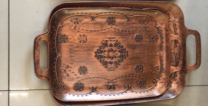 仿古托盘。 三色混装产品图