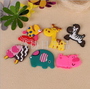 Customized creative cartoon silicone fridge magnets, cartoon three-dimensional soft rubber stickers, and PVC magnetic fridge magnets details Picture