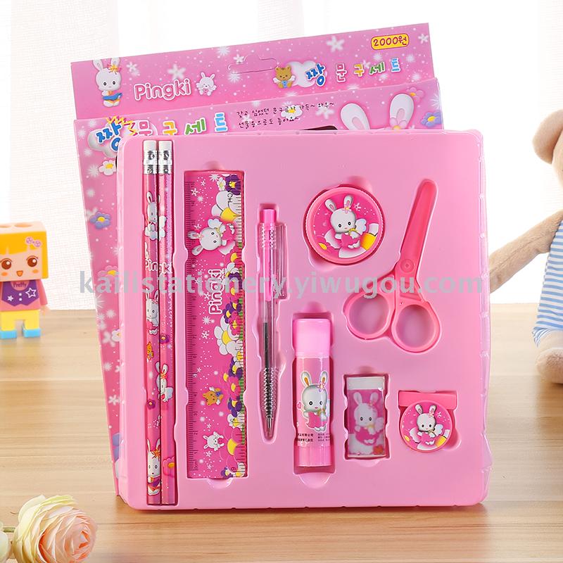 卡通儿童文具套装学习用品生日创意礼品礼盒九件套厂家定制批发产品图