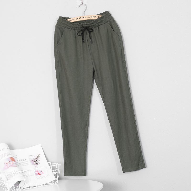 Bubble cotton and linen Harem pants details Picture