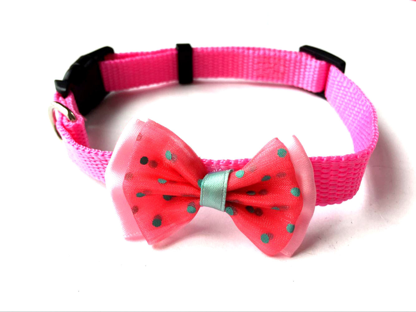 Factory direct sales of pet collars, cute multi-color pet bow collars, pet accessories and pet supplies details Picture