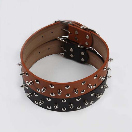 铆钉狗狗项圈宽3.5cm /宠物大型犬适用项圈 狗脖圈项圈