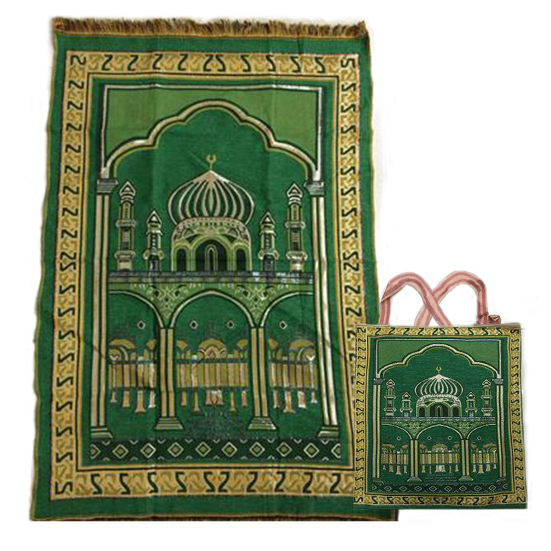 带包拜毯批发 伊斯兰教礼拜毯 穆斯林地毯 伊斯兰跪拜毯产品图