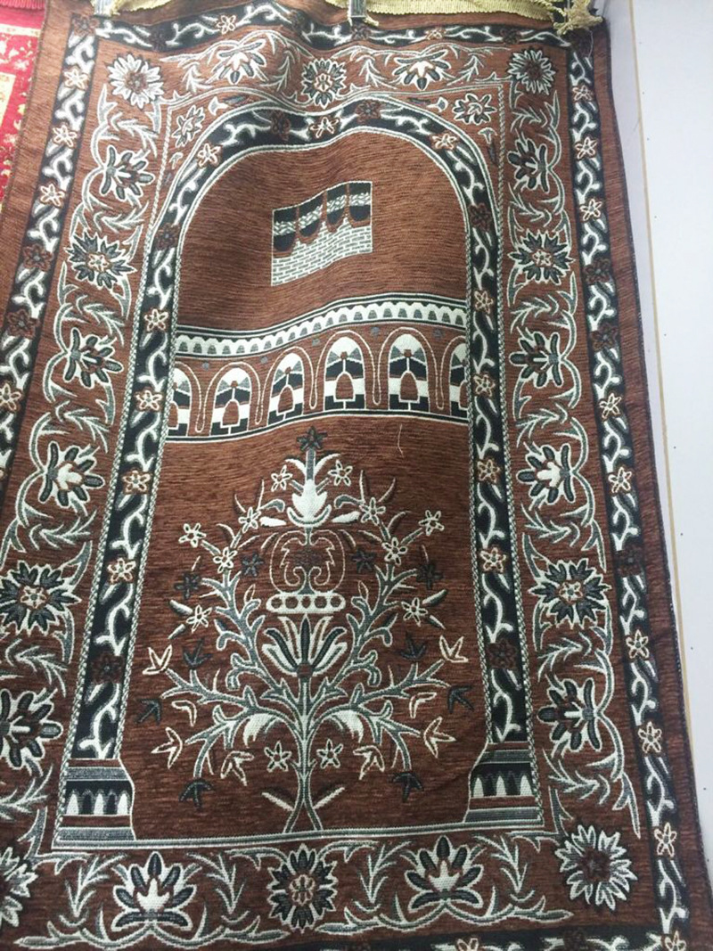 雪尼尔伊斯兰地毯 阿拉伯穆斯林礼拜毯 朝拜毯 穆斯林祷告毯详情图3
