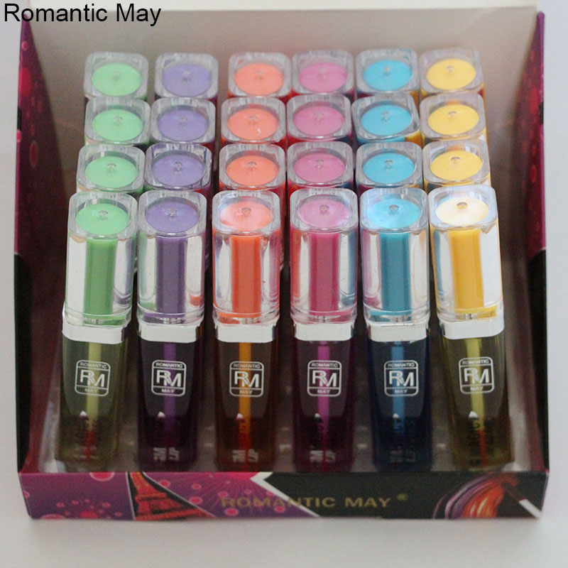 Romantic May变色液体口红唇彩6色可调整跨境中性管美女化妆品