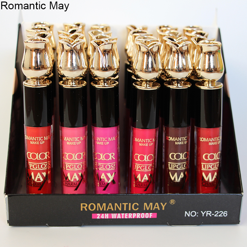 Romantic May新款外贸化妆品彩妆厂家货源玫瑰花不沾杯变色唇彩图