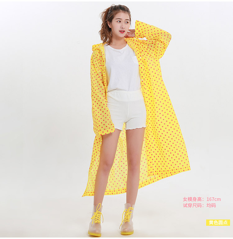 Thickened adult non-disposable raincoat EVA fashionable eco-friendly raincoat, creative polka dot lightweight raincoat manufacturer wholesale Specification image