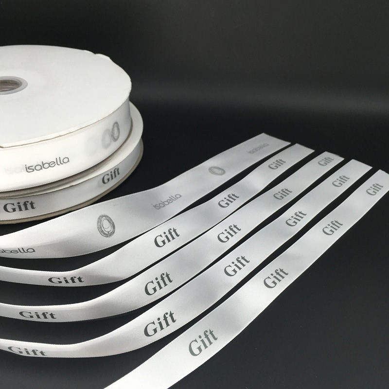 Printed Ribbon Custom Printed Lettering Logo Gift Packaging Ribbon Printed Polyester Ribbon