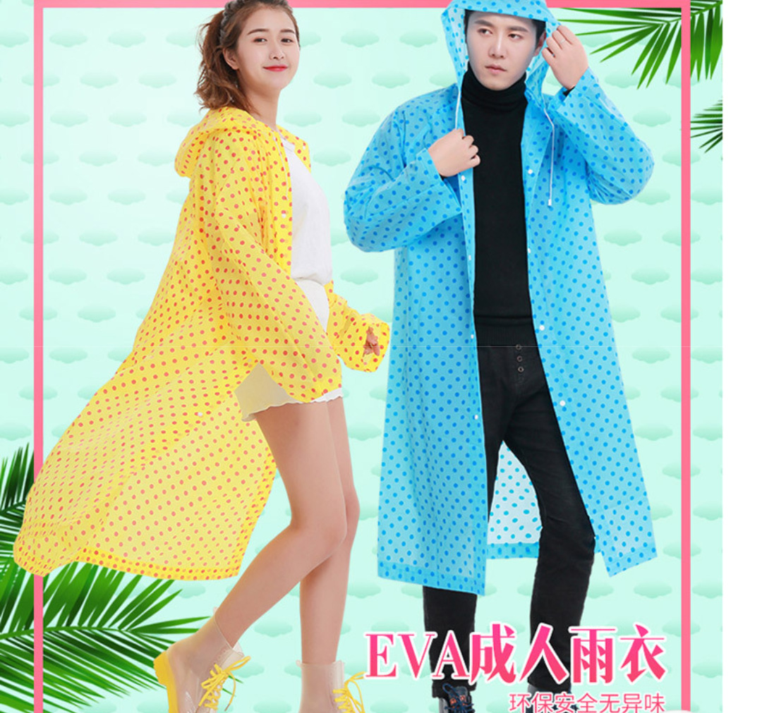 Thickened adult non-disposable raincoat EVA fashionable eco-friendly raincoat, creative polka dot lightweight raincoat manufacturer wholesale