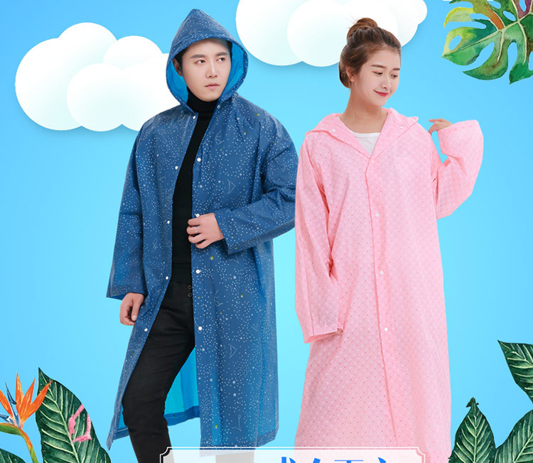 Wholesale of new EVA eco-friendly lightweight travel raincoats, adult non-disposable outdoor raincoats, and creative printed raincoats