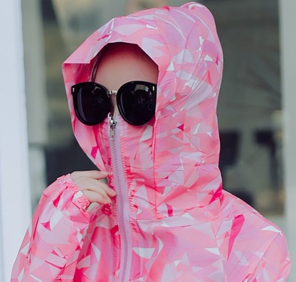 New women's Korean version of sunscreen clothing leisure outdoor thin hooded long sleeve sun-protective clothing windbreaker