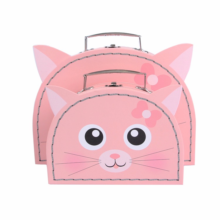 卡通两件套包装盒 可手提礼品盒收纳盒手提喜糖盒 婴儿套装礼品盒