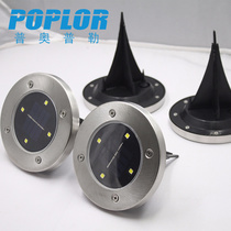 LED solar lawn lights 2W outdoor flower bed lights Buried garden lights Stainless steel