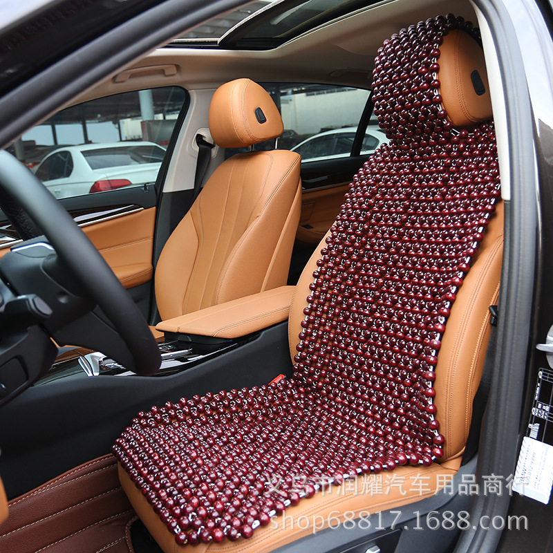 Summer car seat cushions, wooden beads, single bamboo strips, cooling pads, van round beads, front backrests, single-seat truck seat cushions details Picture