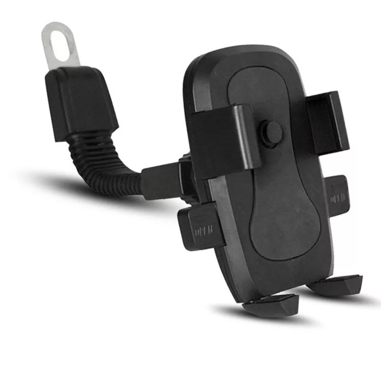 新款摩托车手机支架踏板电动车通用型自动锁手机架 车载手机架产品图