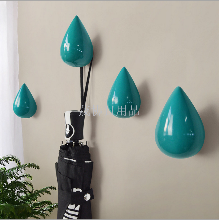 Simple modern decorative hook creative water drop hanging coat hook wall wall hook Fitting room coat hook wall decoration