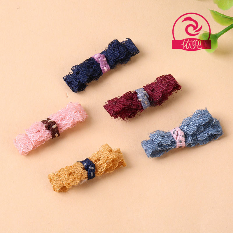 Wholesale Korean ribbon bows children's fabric lace butterfly section socks leggings hair accessories accessories accessories