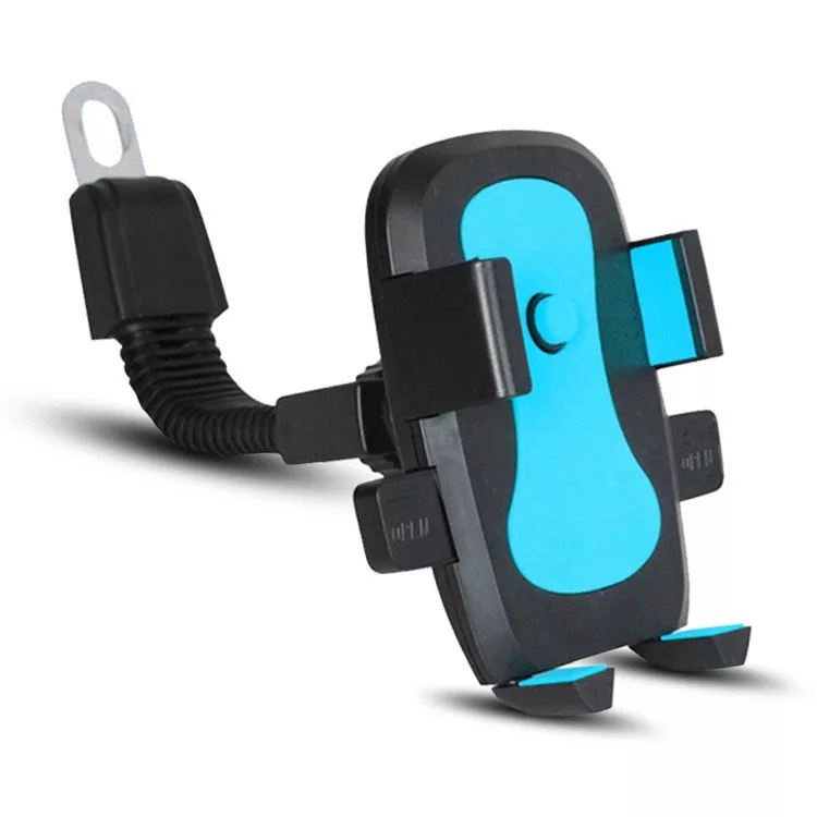 新款摩托车手机支架踏板电动车通用型自动锁手机架 车载手机架细节图