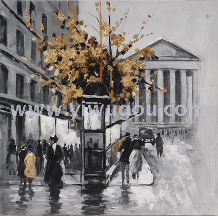 European and American decorative painting, architectural landscape decorative painting, handmade oil painting thumbnail