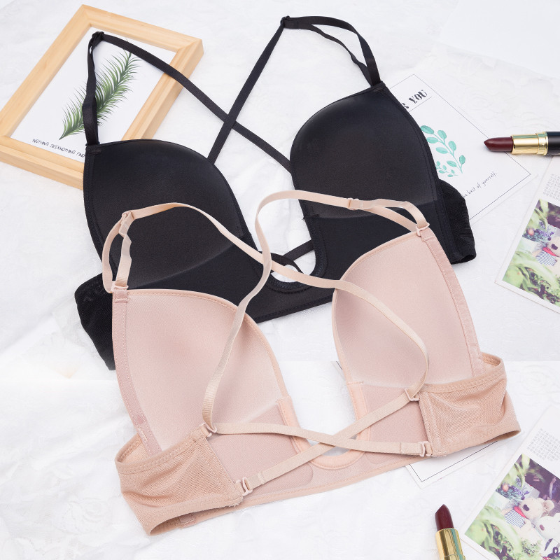 欧美性感一片式深U型礼服婚纱无痕聚拢文胸内衣