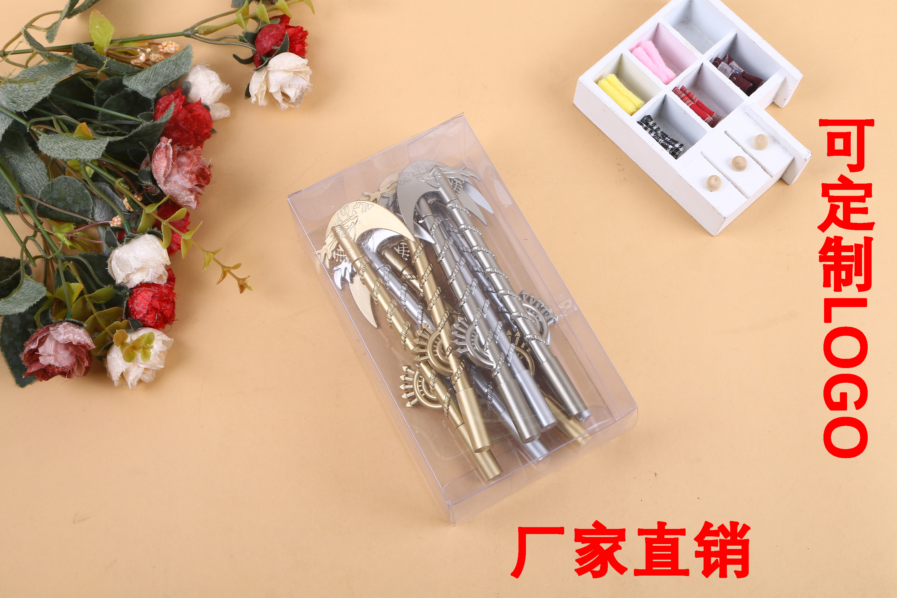 厂家直销镰刀造型中性笔学生文具签字笔广告创意礼品笔
