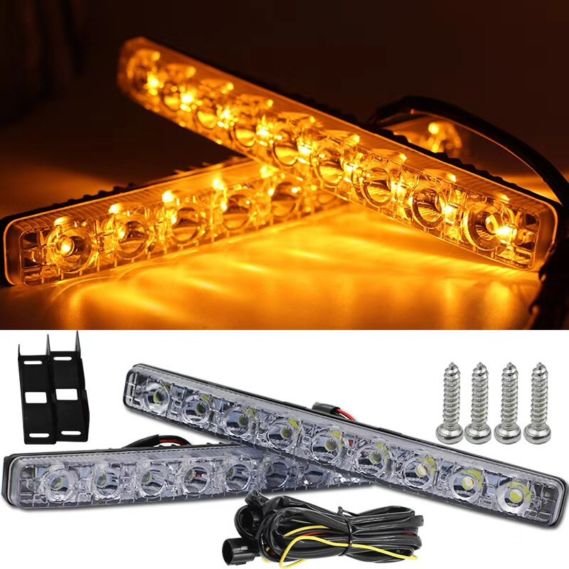 The car's led daytime running lights are dual-light ultra-bright, with white light for straight driving and yellow light for flowing turning full figure