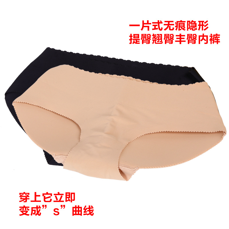 女士翘臀内裤 一片式无痕提臀内裤 假屁股丰臀性感美体内裤