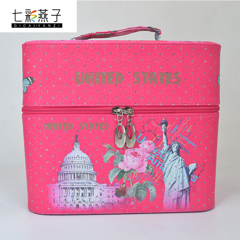 New one-to-four makeup box for women, large-capacity storage box, waterproof, sturdy and durable, factory direct sales details Picture
