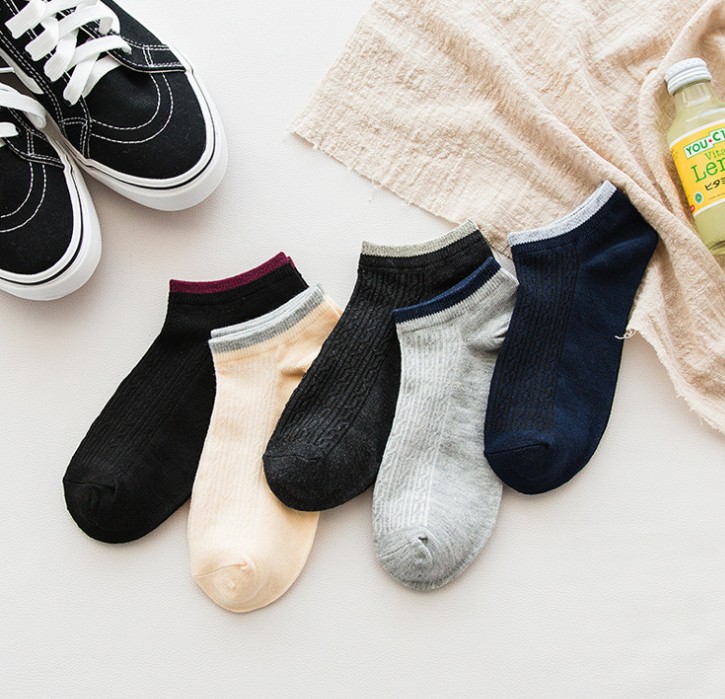 新款浅口男士船袜网眼细条纹男袜 休闲透气短袜子男细节图